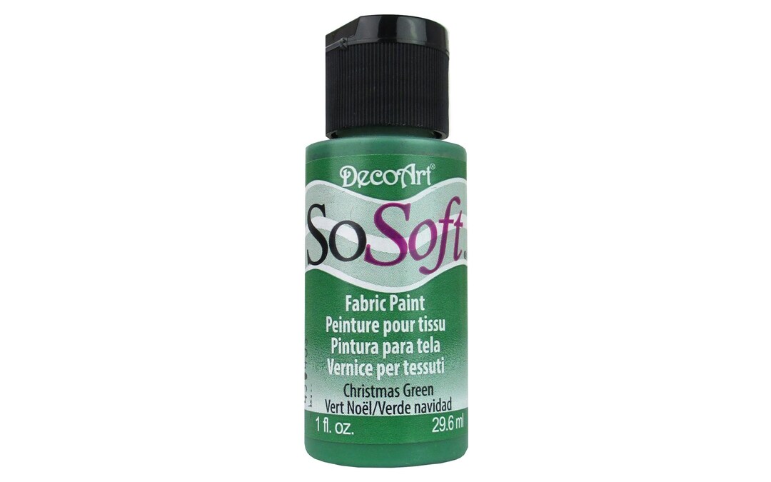 DecoArt Sosoft Fabric Paint – Metallic Weiß, Permanente Stofffarbe, Ungiftig